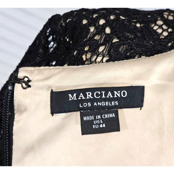 NWT Marciano Women's Black Nylon Enchant Lace Long Sleeve Dress Size Large 1750 - Picture 11 of 15
